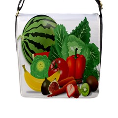 Fruits Vegetables Artichoke Banana Flap Messenger Bag (l)  by Nexatart