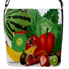 Fruits Vegetables Artichoke Banana Flap Messenger Bag (s) by Nexatart