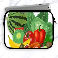 Fruits Vegetables Artichoke Banana Apple Ipad 2/3/4 Zipper Cases by Nexatart