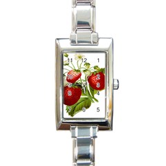 Food Fruit Leaf Leafy Leaves Rectangle Italian Charm Watch by Nexatart