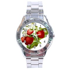 Food Fruit Leaf Leafy Leaves Stainless Steel Analogue Watch by Nexatart