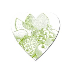 Fruits Vintage Food Healthy Retro Heart Magnet by Nexatart