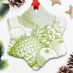 Fruits Vintage Food Healthy Retro Snowflake Ornament (two Sides) by Nexatart