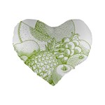 Fruits Vintage Food Healthy Retro Standard 16  Premium Flano Heart Shape Cushions Front