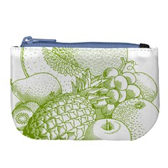 Fruits Vintage Food Healthy Retro Large Coin Purse by Nexatart