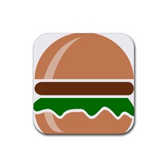 Hamburger Fast Food A Sandwich Rubber Coaster (square)  by Nexatart