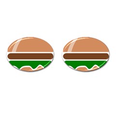 Hamburger Fast Food A Sandwich Cufflinks (oval) by Nexatart