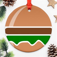 Hamburger Fast Food A Sandwich Round Ornament (two Sides) by Nexatart