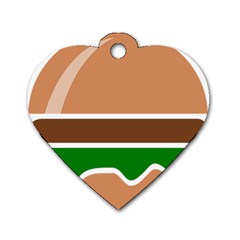 Hamburger Fast Food A Sandwich Dog Tag Heart (two Sides) by Nexatart