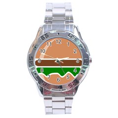 Hamburger Fast Food A Sandwich Stainless Steel Analogue Watch by Nexatart