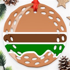 Hamburger Fast Food A Sandwich Ornament (round Filigree) by Nexatart