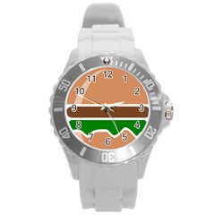 Hamburger Fast Food A Sandwich Round Plastic Sport Watch (l) by Nexatart