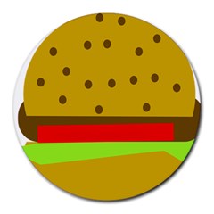 Hamburger Food Fast Food Burger Round Mousepads by Nexatart