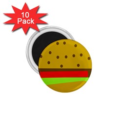 Hamburger Food Fast Food Burger 1 75  Magnets (10 Pack)  by Nexatart