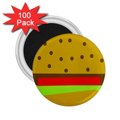 Hamburger Food Fast Food Burger 2 25  Magnets (100 Pack)  by Nexatart