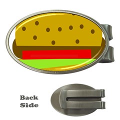 Hamburger Food Fast Food Burger Money Clips (oval)  by Nexatart