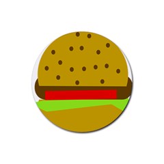 Hamburger Food Fast Food Burger Rubber Coaster (round)  by Nexatart