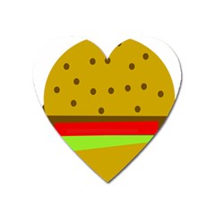 Hamburger Food Fast Food Burger Heart Magnet by Nexatart