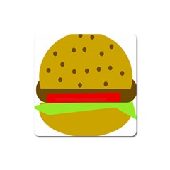 Hamburger Food Fast Food Burger Square Magnet by Nexatart