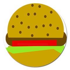 Hamburger Food Fast Food Burger Magnet 5  (round) by Nexatart