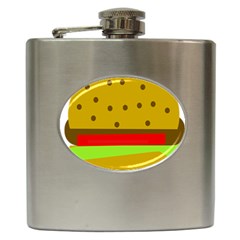 Hamburger Food Fast Food Burger Hip Flask (6 Oz) by Nexatart