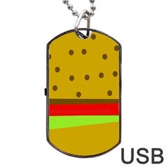 Hamburger Food Fast Food Burger Dog Tag Usb Flash (two Sides) by Nexatart