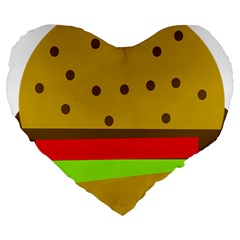 Hamburger Food Fast Food Burger Large 19  Premium Heart Shape Cushions by Nexatart