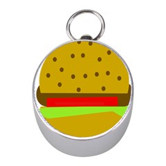 Hamburger Food Fast Food Burger Mini Silver Compasses by Nexatart