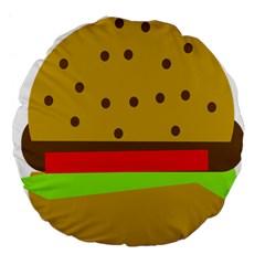 Hamburger Food Fast Food Burger Large 18  Premium Flano Round Cushions by Nexatart