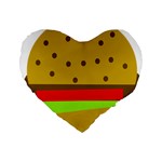 Hamburger Food Fast Food Burger Standard 16  Premium Flano Heart Shape Cushions Front