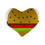 Hamburger Food Fast Food Burger Standard 16  Premium Flano Heart Shape Cushions Back