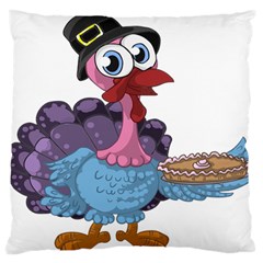 Turkey Animal Pie Tongue Feathers Large Flano Cushion Case (one Side) by Nexatart