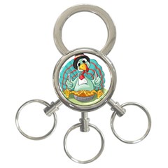 Pie Turkey Eating Fork Knife Hat 3-Ring Key Chains