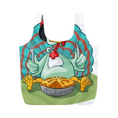 Pie Turkey Eating Fork Knife Hat Full Print Recycle Bags (m)  by Nexatart