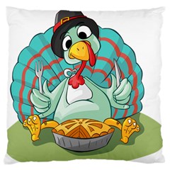 Pie Turkey Eating Fork Knife Hat Standard Flano Cushion Case (One Side)