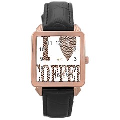 Love Heart Romance Passion Rose Gold Leather Watch  by Nexatart