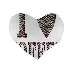 Love Heart Romance Passion Standard 16  Premium Flano Heart Shape Cushions by Nexatart