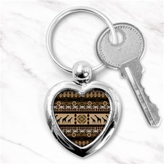 Giraffe African Vector Pattern Key Chains (heart)  by BangZart