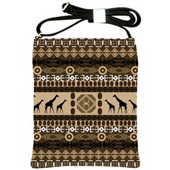 Giraffe African Vector Pattern Shoulder Sling Bags by BangZart