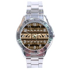 Giraffe African Vector Pattern Stainless Steel Analogue Watch by BangZart