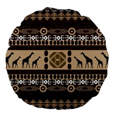 Giraffe African Vector Pattern Large 18  Premium Round Cushions by BangZart