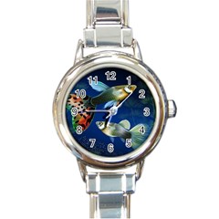 Marine Fishes Round Italian Charm Watch