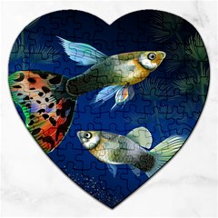 Marine Fishes Jigsaw Puzzle (heart) by BangZart