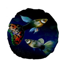 Marine Fishes Standard 15  Premium Flano Round Cushions by BangZart