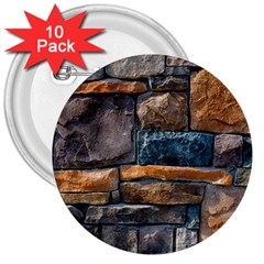 Brick Wall Pattern 3  Buttons (10 Pack)  by BangZart