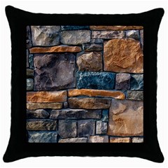 Brick Wall Pattern Throw Pillow Case (black) by BangZart