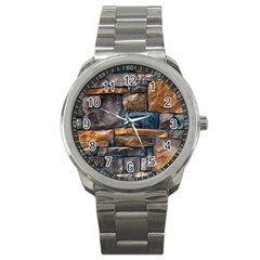 Brick Wall Pattern Sport Metal Watch by BangZart