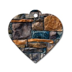 Brick Wall Pattern Dog Tag Heart (two Sides) by BangZart