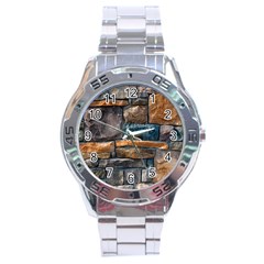 Brick Wall Pattern Stainless Steel Analogue Watch by BangZart