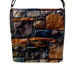 Brick Wall Pattern Flap Messenger Bag (l)  by BangZart